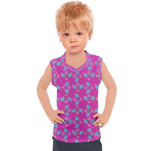 Winged Mutant Sketchy Cartoon Drawing Motif Pattern Kids  Sport Tank Top by dflcprintsclothing