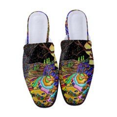 Nature Moon Psychedelic Painting Women s Classic Backless Heels by Sarkoni