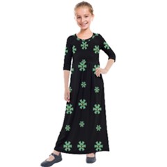 I Love Guitars In Pop Arts Blooming Style Kids  Quarter Sleeve Maxi Dress by pepitasart