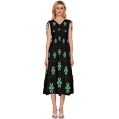 I Love Guitars In Pop Arts Blooming Style V-neck Drawstring Shoulder Sleeveless Maxi Dress by pepitasart