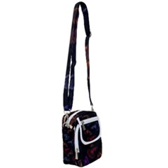 Vector Aquarium Guppies Seamless Fish Pattern With Black Background Shoulder Strap Belt Bag by Grandong