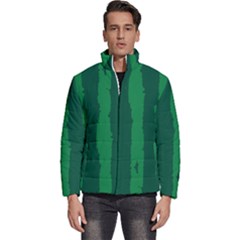 Green Seamless Watermelon Skin Pattern Men s Puffer Bubble Jacket Coat by Grandong