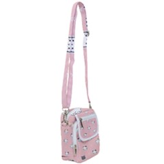 Cute Cat Cartoon Doodle Seamless Pink Pattern Shoulder Strap Belt Bag by Grandong