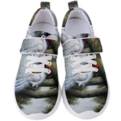 Canvas Oil Painting Two Peacock Women s Velcro Strap Shoes by Grandong