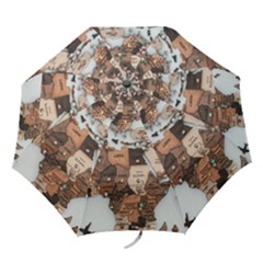 3d Vintage World Map Folding Umbrellas by Grandong