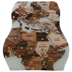 3d Vintage World Map Car Seat Velour Cushion  by Grandong