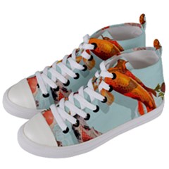 Koi Fish Women s Mid-top Canvas Sneakers by Grandong