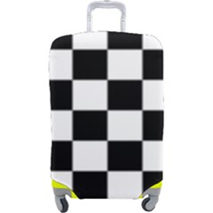 Black White Chess Board Luggage Cover (large) by Ndabl3x