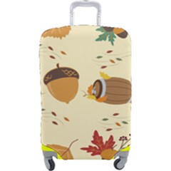 Leaves Foliage Acorns Barrel Luggage Cover (large) by Ndabl3x