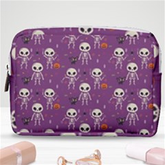 Skull Halloween Pattern Make Up Pouch (medium) by Ndabl3x