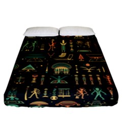 Hieroglyphs Space Fitted Sheet (california King Size) by Ndabl3x