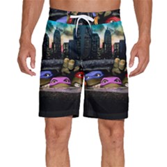 Teenage Mutant Ninja Turtles Leonardo Raphael Michelangelo Donatello Men s Beach Shorts by Sarkoni