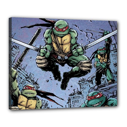 Teenage Mutant Ninja Turtles Comics Canvas 20  X 16  (stretched) by Sarkoni