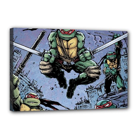 Teenage Mutant Ninja Turtles Comics Canvas 18  X 12  (stretched) by Sarkoni