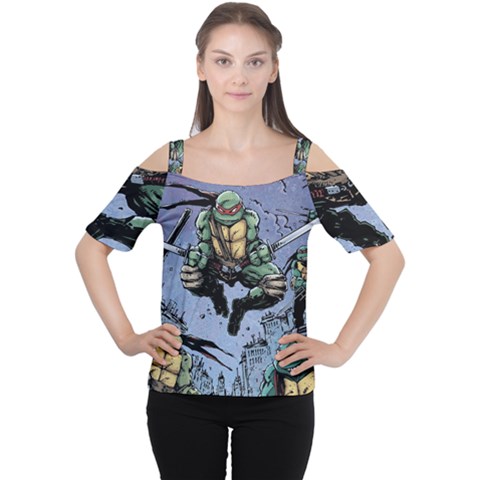 Teenage Mutant Ninja Turtles Comics Cutout Shoulder T-shirt by Sarkoni