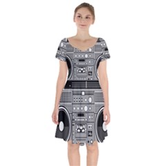 Boombox Short Sleeve Bardot Dress by Sarkoni