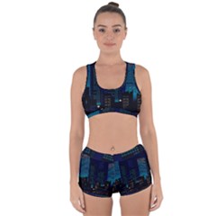 Pixel Art Night City Japan Racerback Boyleg Bikini Set by Sarkoni