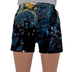 Hogwarts Starry Night Van Gogh Sleepwear Shorts by Sarkoni