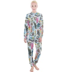 City Pattern Pixel Art Japan Women s Lounge Set by Sarkoni