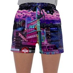 Retro City Pixel Sleepwear Shorts by Sarkoni