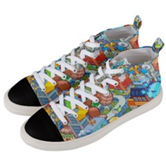 Pixel Art Retro Video Game Men s Mid-top Canvas Sneakers by Sarkoni