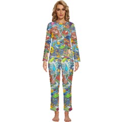 Pixel Art Retro Video Game Womens  Long Sleeve Lightweight Pajamas Set by Sarkoni