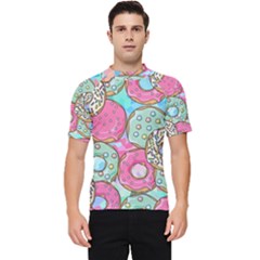 Donut Pattern Texture Colorful Sweet Men s Short Sleeve Rash Guard by Grandong