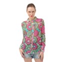 Donut Pattern Texture Colorful Sweet Long Sleeve Chiffon Shirt View1