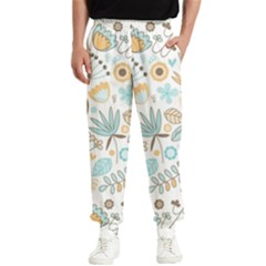 Pattern Flower Leaves, Men s Elastic Waist Pants by Grandong