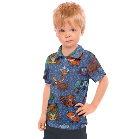 Animals Pattern Colorful Vector Kids  Polo T-shirt by Grandong