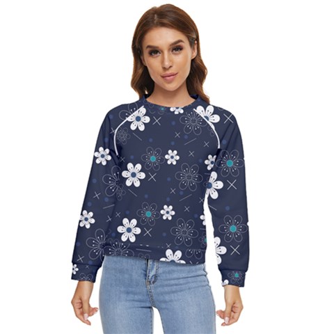 Flower Pattern Texture Women s Long Sleeve Raglan T-shirt by Grandong