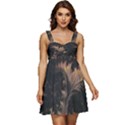 Fractal Digital Art Pattern Ruffle Strap Babydoll Chiffon Dress View1