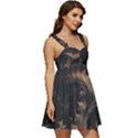 Fractal Digital Art Pattern Ruffle Strap Babydoll Chiffon Dress View3