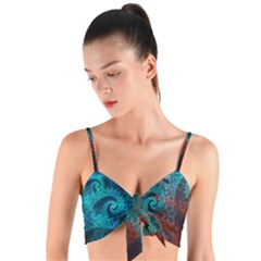 Spiral Abstract Pattern Abstract Woven Tie Front Bralet by Grandong