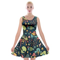 Alien Rocket Space Aesthetic Velvet Skater Dress by Ndabl3x