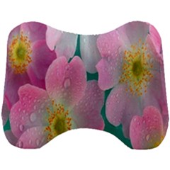 Pink Neon Flowers, Flower Head Support Cushion by nateshop