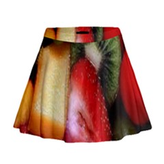 Fruits, Food, Green, Red, Strawberry, Yellow Mini Flare Skirt by nateshop