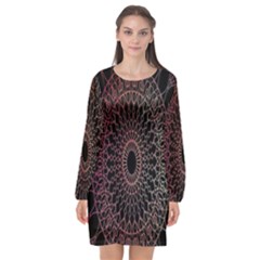 Mandala   Lockscreen , Aztec Long Sleeve Chiffon Shift Dress  by nateshop