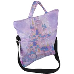 Disney Castle, Mickey And Minnie Fold Over Handle Tote Bag by nateshop