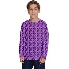 Violet Geometry Kids  Crewneck Sweatshirt by Sparkle