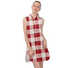 Gingham - 4096x4096px - 300dpi14 Sleeveless Shirt Dress by EvgeniaEsenina