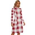 Gingham - 4096x4096px - 300dpi14 Long Sleeve Shirt Collar A-Line Dress View3