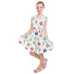 Cute Christmas Pattern Kids  Short Sleeve Dress by Grandong