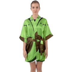 Yoga Reflexion Pose T- Shirtyoga Reflexion Pose T- Shirt Half Sleeve Satin Kimono  by hizuto