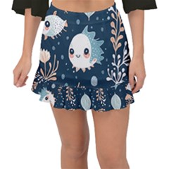 Fish Pattern Fishtail Mini Chiffon Skirt by Valentinaart