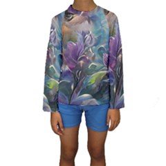 Abstract Blossoms  Kids  Long Sleeve Swimwear by Internationalstore