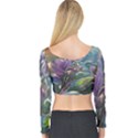 Abstract Blossoms  Long Sleeve Crop Top View2