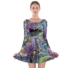 Abstract Blossoms  Long Sleeve Skater Dress by Internationalstore