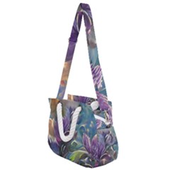 Abstract Blossoms  Rope Handles Shoulder Strap Bag by Internationalstore