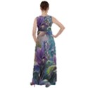 Abstract Blossoms  Empire Waist Velour Maxi Dress View2